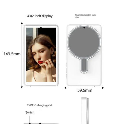 Wireless Monitor Rear Camera Screen Smartphone Selfie Magnetic Screen For Vlog Live Stream Video Recording Outdoor Selfie tool