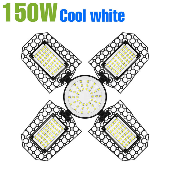 200W LED Garage Light Bulb E27/E26 Lamp 100W 150W Deformable Folding For Home Warehouse Workshop Basement AC85V-265V 3000K/6000K