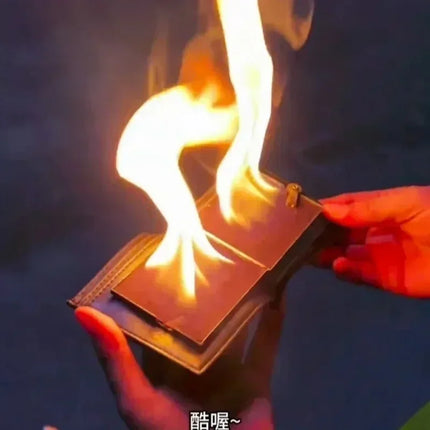 Fire Wallet Magic Flame Big Fire Wallets Oil Open Flame Lighters Smoking Accessories Cool Gadgets Men's Gift
