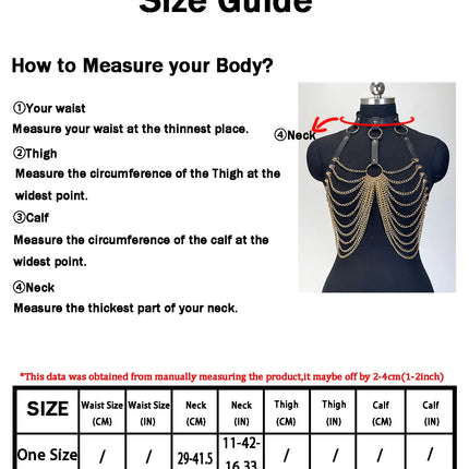 Women Fashion Full Body Belt with Chains Street Style Cool Punk Pu Leather Belt With Leg Decorative Belt Goth Clothing Accessory