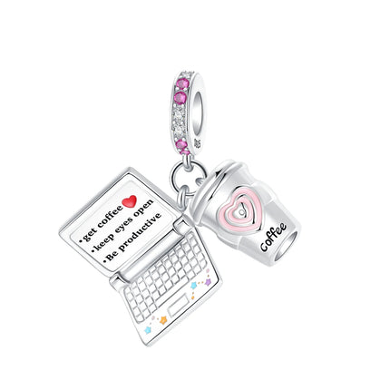 Classic 925 Sterling Coffee Cup Charms Tea Cup Beads Fit Original Bracelet Necklace Pendant Women Bracelet DIY Fine Jewelry Gift