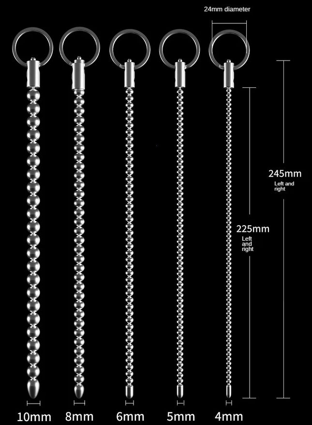 Stainless Steel Urethral Sound Dilators Penis Plug Insert Stimulation Catheter Beads Male Masturbator Horse Eye Sticks BDSM