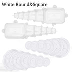 White Round-Square / 6PCS