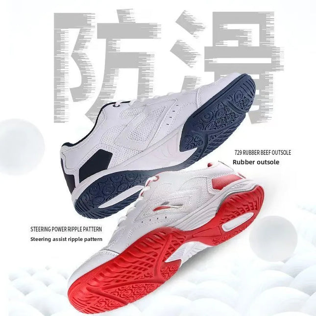New 729 table tennis shoes for men, breathable and women, anti slip, professional competition and training sports shoes