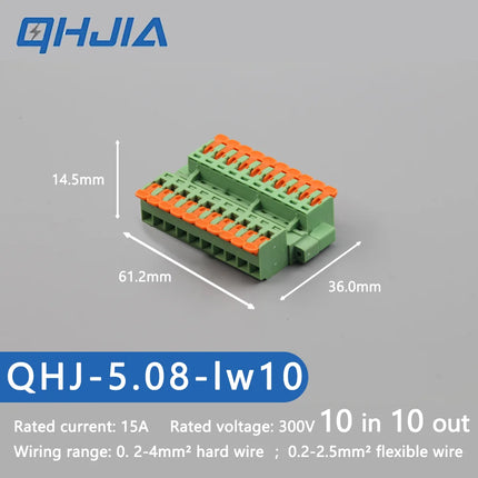 5.08 Threaded Terminal - Welding Free Docking  Handle Spring Plug Quick Connect Suitable for LED Terminal Blocks