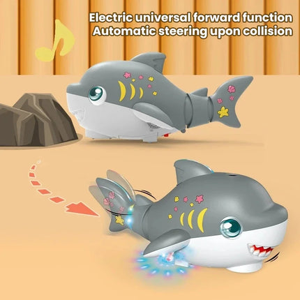 Electric Swinging Shark Blowing Ball Automatic Obstacle Avoidance With Music And Lights Toddler Kids Toys Baby Educational Gift