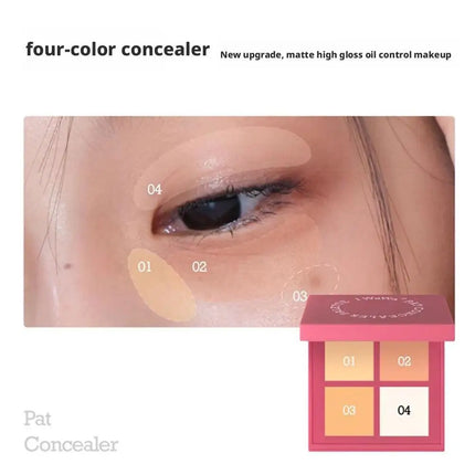 Four Color Concealer Waterproof Covers Acne Scars And Dark Circles Nasolabial Fold Lightweight Facial Brightening Foundation