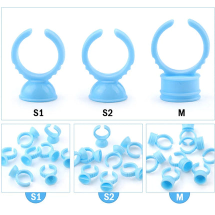 50/100Pcs Disposable Glue Ring Cup For Lashes Fan Tattoo Pigment Holder Eyelash Extension Container Glue Holder Makeup Supplies