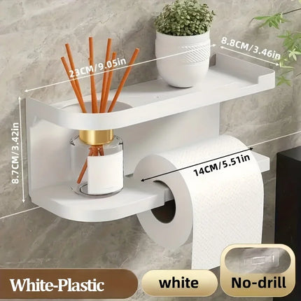 Wall Mounted Tissue Holder Without Drilling, Widened Storage Space, Smooth Pull-out and Not Easy To Slip Off