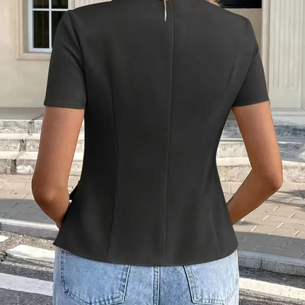 Women's Elegant Sleeveless Blouse - Chic Office to Party Tops, Structured Non-Stretchy Shirt Blouse for Women, Everyday & Formal