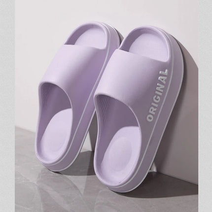 Feslishoet Women Letter Slippers Beach Slides Solid Color Mens Thick Sole Indoor Bathroom Anti Slip Shoes Summer Couple Sandals