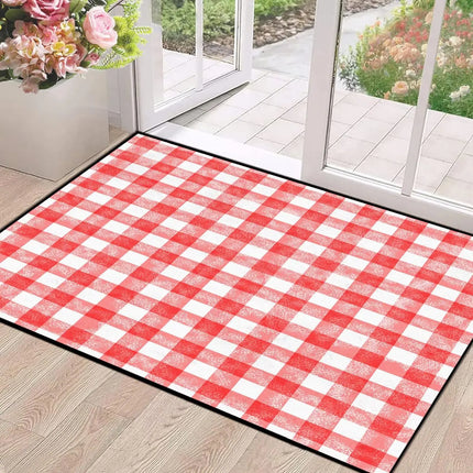 Black Red 3D Cube Print Rug, Glowing Square Block Geometric Pattern, Non-Slip Washable Mat for Living Room Sofa Dining Room Indoor