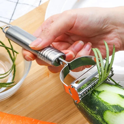 1PC Stainless Steel Flat Edge Peeler Potato Peeler Slicer Knife Watermelon/Melon Grater Kitchen Multi-Purpose Tool