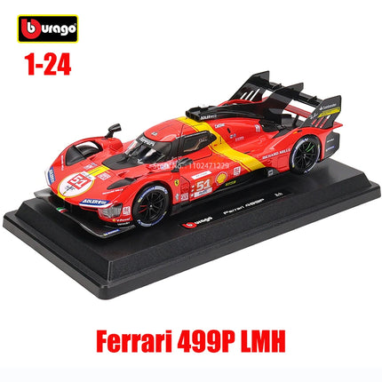 Bburago 1:24  2024 Ferrari 499P LMH FORMULA RACING 250GTO FXXK 458 Alloy Luxury Vehicle Diecast Cars Model Toy Collection Gift