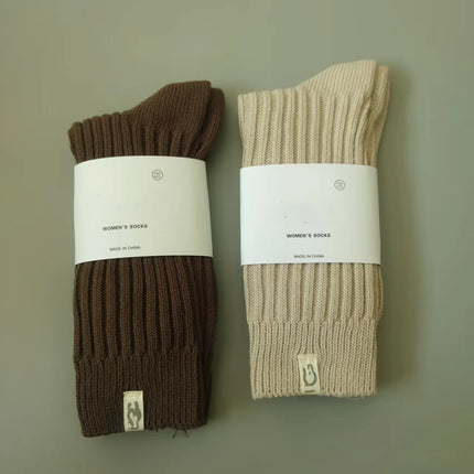 UG Cashmere Autumn Winter Thick High Tube Socks Breathable Moisture Wicking Warm Cotton Couple Socks Double Needle Casual Socks