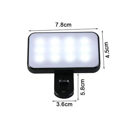 Mini LED Selfie Light 3 Color Modes Adjustable Brightness For IPad Mobile Phone Laptop Flash Fill Video Photo Photography Lamp