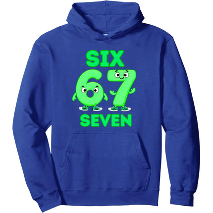 Versatile Casual Hoodie with SIX SEVEN Print Design, Boys Girls Teens Style, Cotton Sweatshirt for Outerwear in Autumn Winter