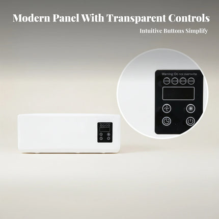 Wall-Mounted Electric Heater Rectangular Electric Wall Heater Home Heating White Housing Black Control Panel
