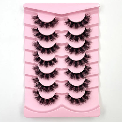 New 7 pairs of thick, 3D simulation mink fur fake eyelashesshort, dramatic fake eyelashes  wholesale full line fake eyelash make