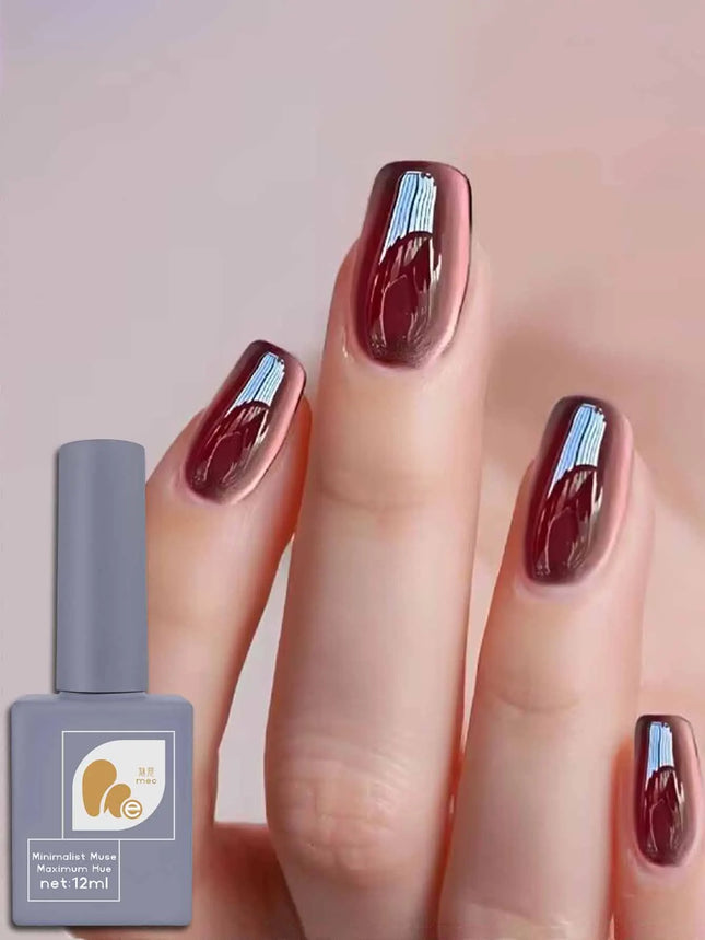 1PC 12ML Drunken Tango Cat Eye Gel Nail Polish 2025 Autumn and Winter Best Selling Mirror Burgundy Glass Beads Nail Art Supplies