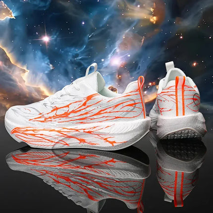 New Couple Sports Shoes Heartbeat Popcorn Carbon Plate Soft Sole Running Shoes for Men Women Fashion Casual Student Sneakers