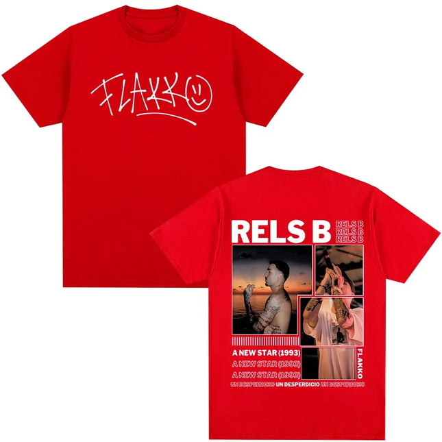 Rapper Rels B A New Star Album Merch T-shirt Men Women Clothing Fashion Hip Hop T-shirts High Quality T-Shirts Streetwear