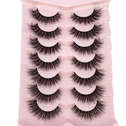 7pairs Natural Russian Strip Lashes Fluffy Mink Lashes 3D False Eyelashes Fluffy Volume Eyelashes Fake Eyelash Extension Make Up