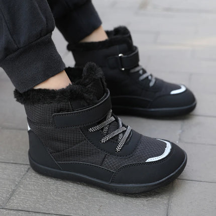 2024 Kids Wide Toe Barefoot Snow Boots | Boys/Girls Winter Minimalist Sneakers | Girls Boys Warm Boot Toddler Little Big Kids