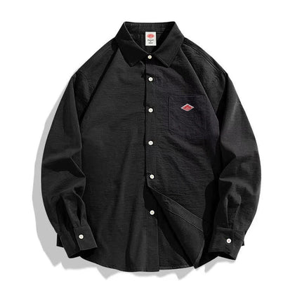 Korean Style Summer With Pocket Embroidery Button Down Tee high quality Men's Women Casual Long Sleeve Shirt Fashion couple Tops