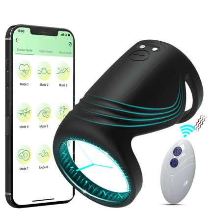 APP Control Vibrating Cock Ring For Men Clitoris Stimulation Ejaculation Delay Penis Ring Adult Supplies Sex Toy For Couples