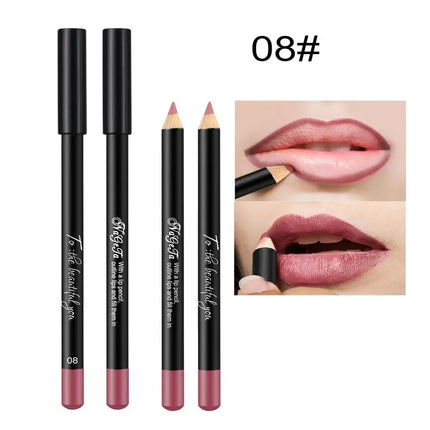 Matte Lip Liner Pencil 12 Assorted Colors Lipstick Eyeliner Natural Makeup Soft Pencil Waterproof and Long Lasting Lip Liner Pen