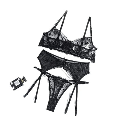 Sexy Underwear Bras Brassiere Lingerie New Women Lingerie Set Lace Embroidery Push Up Bra Panties Sets Deep V Gather Top