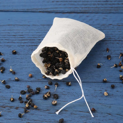 20pcs/Lot Tea Bags Disposable Tea Filter Bags Cotton Gauze Tea Bag with String Heal Seal for Coffee Herb Loose Tea Infuser