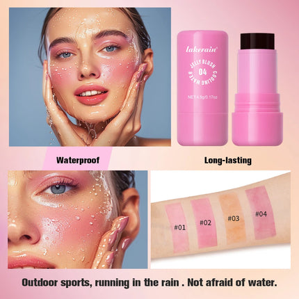 Original Cooling Water Jelly Blush Stick Blush Tinted Cosmetics Tint Stick Watercolor Multi-Use Matte Blush Makeup For Women