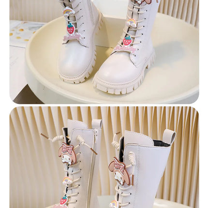 Sanrio Kuromi My Melody Girl boots Children's shoes autumn and winter cartoon Y2K kawalii fashion be all-match gift soft