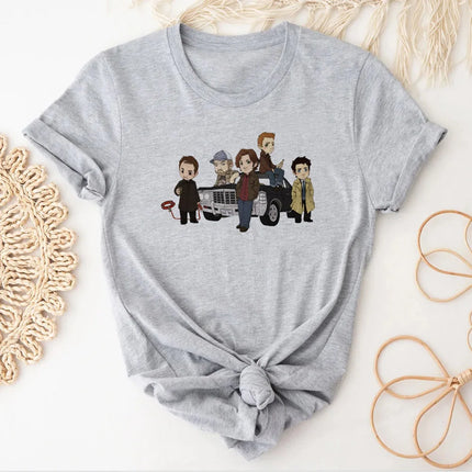 Supernatural T-shirt Women Pop Culture Pastel Digital Korean Clothes Anime Grunge T-shirt Punk Korean Clothes Comfortable Y2k