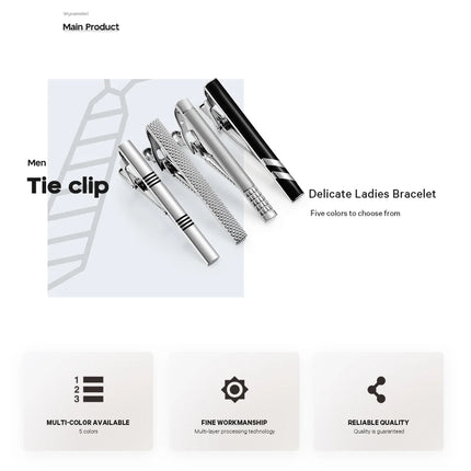 Tie Clip For Men Business Party Minimalist Tie Clips And Cufflinks To Man Shirt Gift Box Jewelry Men's Cuff Man Fashion Lawyer