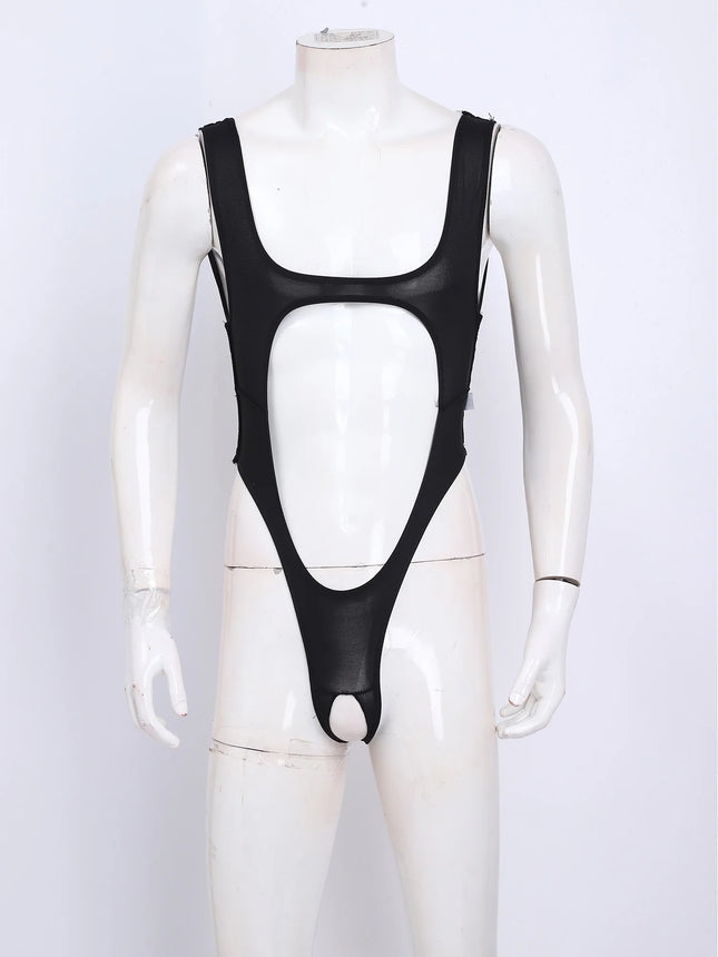 Men's Sexy Open Crotch Cutout Sissy Bodysuit Male Cross-dressing Underwear Rave Party Nightclub Couple Games Lingerie Nightwear