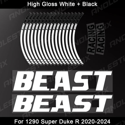 AnoleStix Motorcycle Wheel Sticker For KTM 1290 Super Duke R 2015-2024 Rim Stripe Decorative Tape Hub Decals