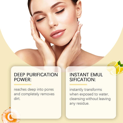 Vitamin C Cleansing Oil Makeup Remover Oil Deep Cleansing Pore Dirt Remove Blackhead Non-greasy Smooth Refreshing Cleansing Oil