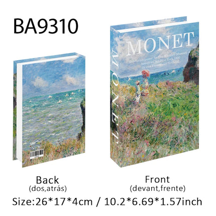 Van Gogh Monet Fake Book Painting Decorative Books Storage Box Sunflower Water Lily Coffee Table Books Home Decor Shooting Props