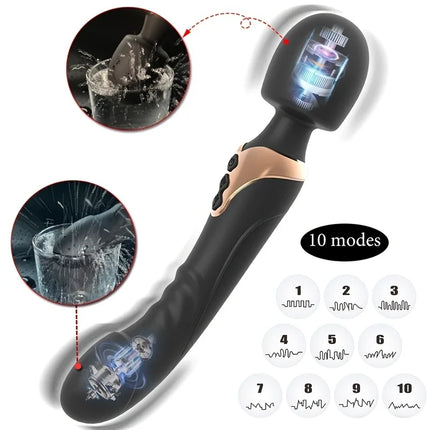 Dual Motor Powerful Silicone Vibrator G-Spot Clitoris Stimulator Soft Stick Dildos Masturbation Tool for Adult Sex Toys