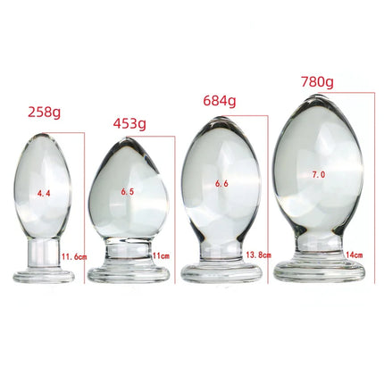 VaHppy Glass Anal Plugs Large 780g Diameter 7cm Duck Egg Style Sex Toys Masturbator Extension Training Lesbian Gay SM BDSM Sex