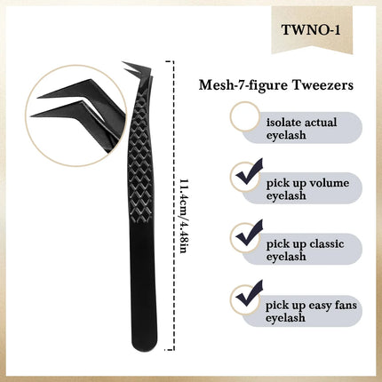 NEW 1pc Anti-static Right Angled & Curved Tweezers for Eyelash Extensions & Eyebrow Isolation Nano Precise Lash Tweezers Tool
