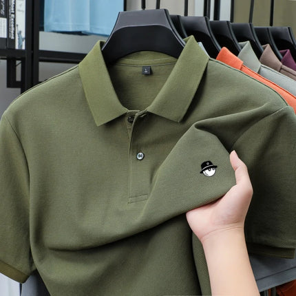 Summer best-selling brand new cartoon exquisite pattern embroidered polo shirt fashionable men 100% cotton comfortable short top