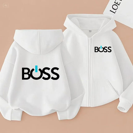 Kids Zipper Cardigan Clothes Sweatshirt for 3-12 Years Boys Girls Print Long Sleeve Top Hoodie Casual Fashion Lovely Coat
