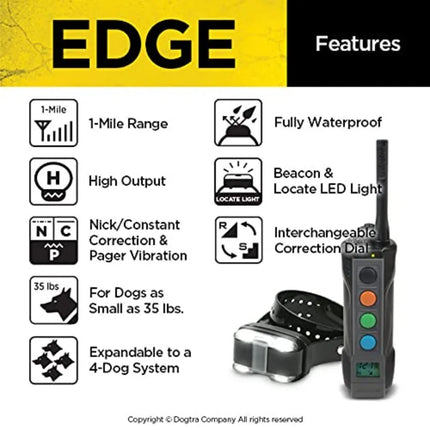 Professional outdoor training: waterproof nylon collar, black, 1-mile range with LED receiver and expandable 4-dog control