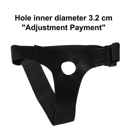 Men's Strap-On Dildo Panties Wearable Hollow PU Leather Penis Lengthening Sleeve Strapon Harness Belt for Male-to-Female
