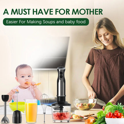Wancle 5 in 1 Immersion Hand Blender 1000W Electric Mixer Portátil Elétrico for Kitchen Smoothies Egg Whisk Food Processor