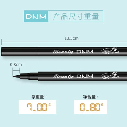 DNM 12 Colors Eyeliner Pen Waterproof Soft Sponge Head Silkworm Pen Quick Dry Black Natural Coloring Liquid Eyeliner White